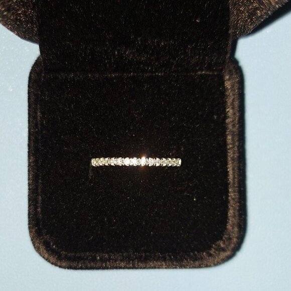 Genuine Moissanite 925 Sterling Silver Wedding Engagment Band Ring - Picture 6 of 11